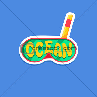 Snorkeling Mask Bright Color Summer Inspired Sticker With Text