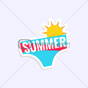 Male Swimwear Bright Color Summer Inspired Sticker With Text