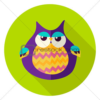 Cute Owl Circle Icon