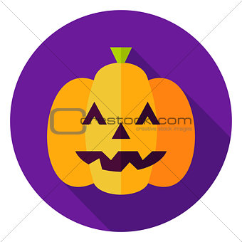 Jack O Lantern Pumpkin Circle Icon
