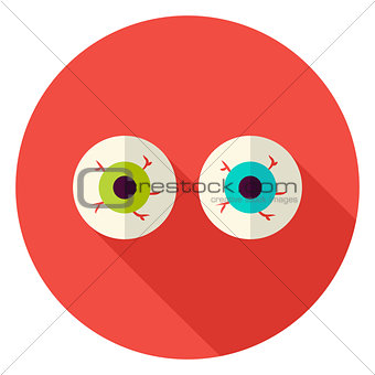 Spooky Eyeballs Circle Icon
