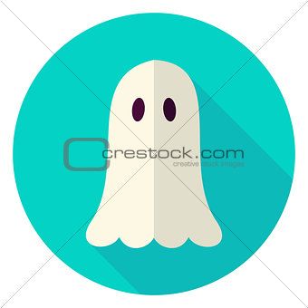 Scary Ghost Circle Icon