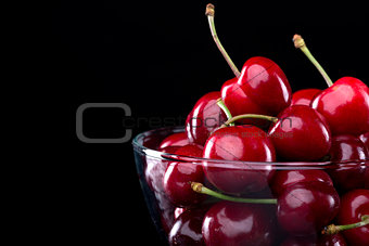 Juicy cherries in a bowl