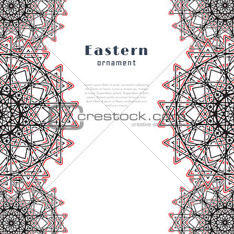Vector design with circle ornament in eastern style.