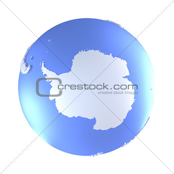 Antarctica on bright metallic Earth
