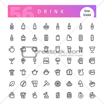 Drink Line Icons Set