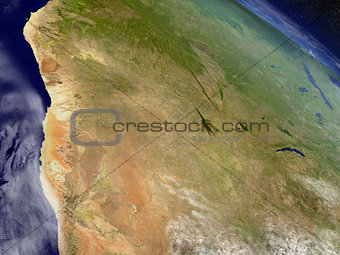 Namibia and Botswana from space