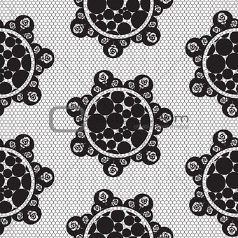 Flower lace seamless pattern net.