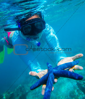 Underwater photo of woman