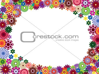 Greeting card with colourful flowers