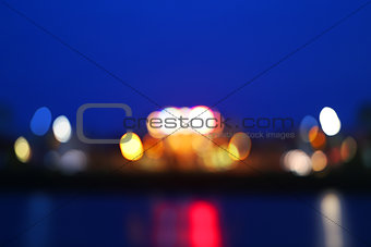 Abstract blurred city lights