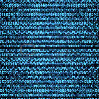 Abstract blue binary computer code technology data background