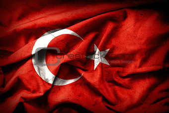 Turkish grunge Flag. An old Turkey