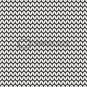 Tile black and white knitting vector pattern