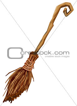 Old broom with long handle