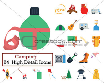 Set of 24 Camping Icons