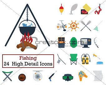 Set of 24 Fishing Icons