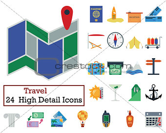 Set of 24 Travel Icons