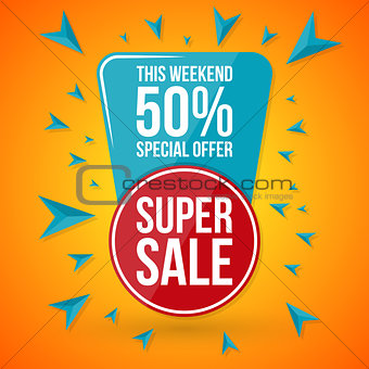 Sale vector, special offer 50 off