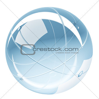 Abstract shiny sphere glass render