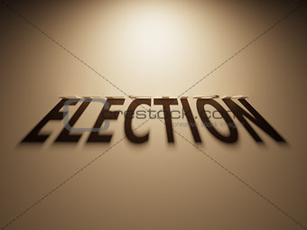 3D Rendering of a Shadow Text that reads Election