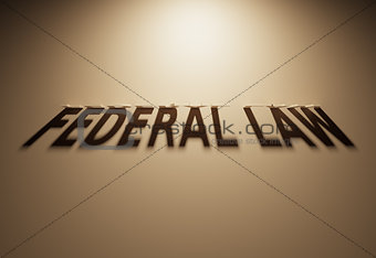 3D Rendering of a Shadow Text that reads Federal Law