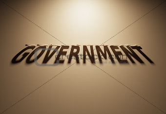 3D Rendering of a Shadow Text that reads Government