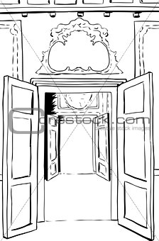 Outlined Open Doorways in Stockholm Palace