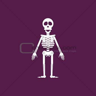 Skeleton for halloween in a flat style
