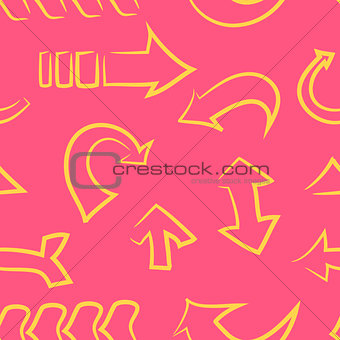 seamless pattern.doodle arrow set. Vector