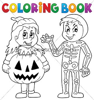 Coloring book Halloween costumes theme 1