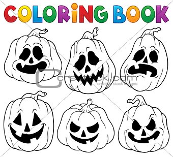 Coloring book with Halloween pumpkins 1