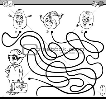 path maze activity coloring page