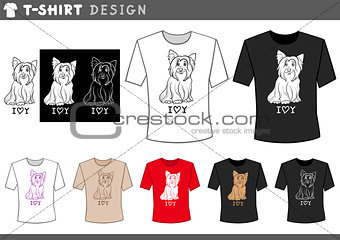 t shirt design with yorkie dog