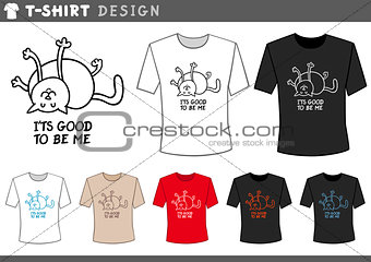 t shirt design with happy cat