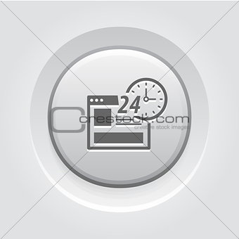 Online Shopping Icon. Grey Button Design