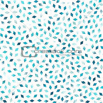 Vector Seamless Multicolor Blue Gradient Rhombus Jumble Pattern
