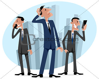 Three businessmen in the city
