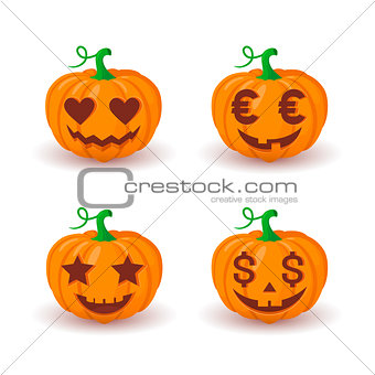 Various pumpkin faces.