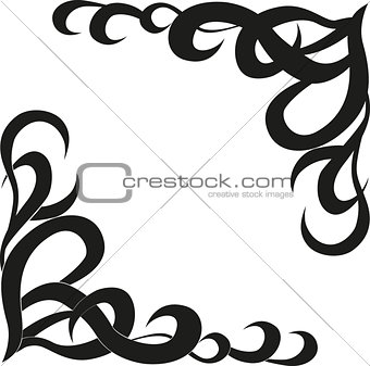 Calligraphic design element of frame and page decoration