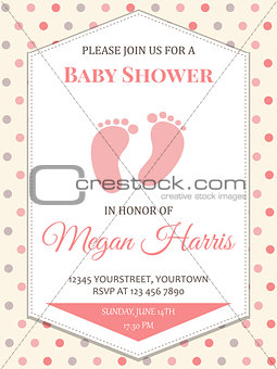 delicate baby girl shower card