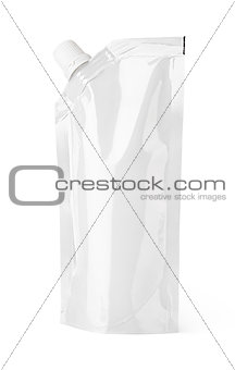 White blank spout pouch with cap or doy pack
