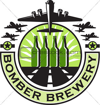 B-17 Heavy Bomber Beer Bottle Brewery Retro