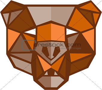 Brown Bear Head Low Polygon