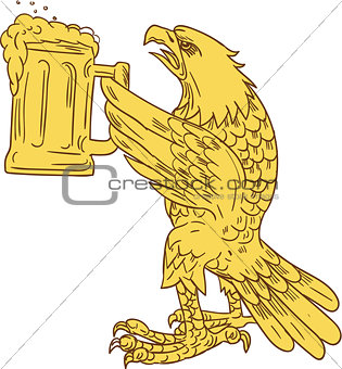 American Bald Eagle Beer Stein Drawing