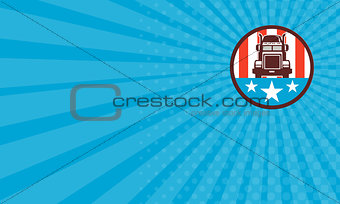 Business card Truck USA Flag Circle Retro
