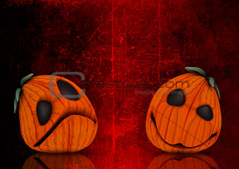 3D grunge Halloween pumpkin background