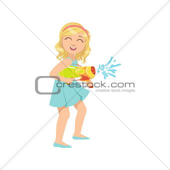 Girl Shooting A Water Pistol