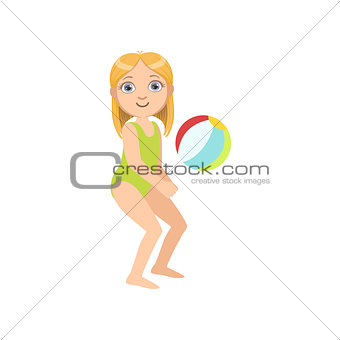 Girl Playing Beach Voleyball