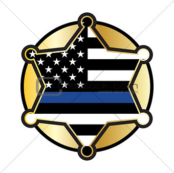 Police Support Star and Flag Emblem